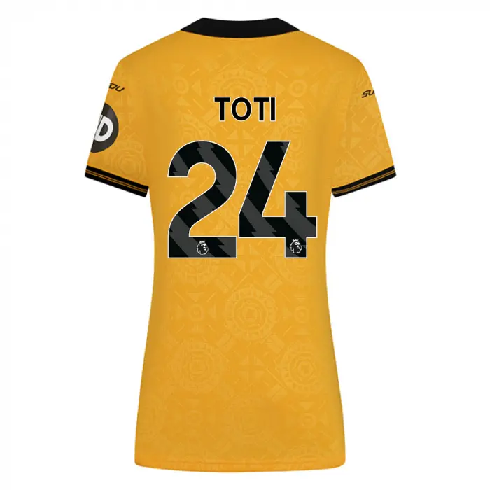 Wolverhampton Wanderers Shop | 2025-26 Wolves Pro Home Shirt – Womens TOTI 24 Wolverhampton Wanderers Merchandise